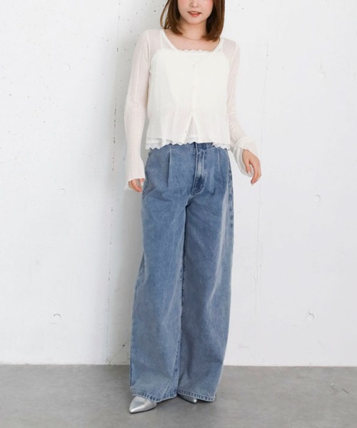 archives(アルシーヴ)の「バックレースアップタックワイドデニム(デニムパンツ・レディース・ネイビー/ブルー・MEDIUM/SMALL)」の10枚目の写真