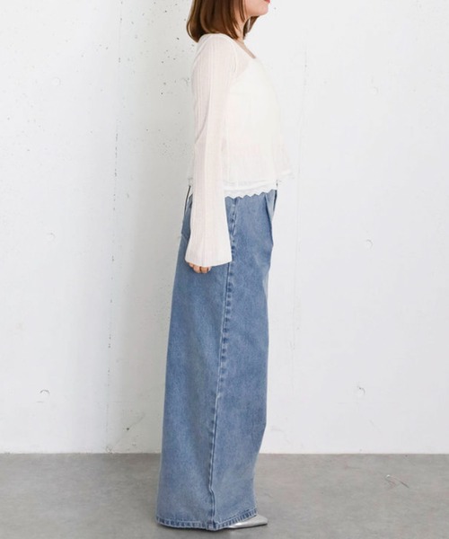 archives(アルシーヴ)の「バックレースアップタックワイドデニム(デニムパンツ・レディース・ネイビー/ブルー・MEDIUM/SMALL)」の12枚目の写真