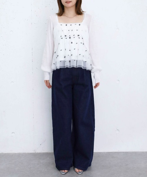 archives(アルシーヴ)の「バックレースアップタックワイドデニム(デニムパンツ・レディース・ネイビー/ブルー・MEDIUM/SMALL)」の18枚目の写真