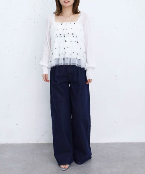 archives(アルシーヴ)の「バックレースアップタックワイドデニム(デニムパンツ・レディース・ネイビー/ブルー・MEDIUM/SMALL)」の19枚目の写真