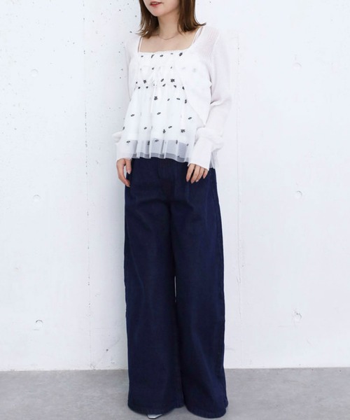 archives(アルシーヴ)の「バックレースアップタックワイドデニム(デニムパンツ・レディース・ネイビー/ブルー・MEDIUM/SMALL)」の20枚目の写真