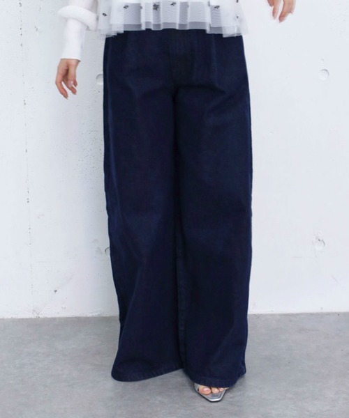 archives(アルシーヴ)の「バックレースアップタックワイドデニム(デニムパンツ・レディース・ネイビー/ブルー・MEDIUM/SMALL)」の14枚目の写真