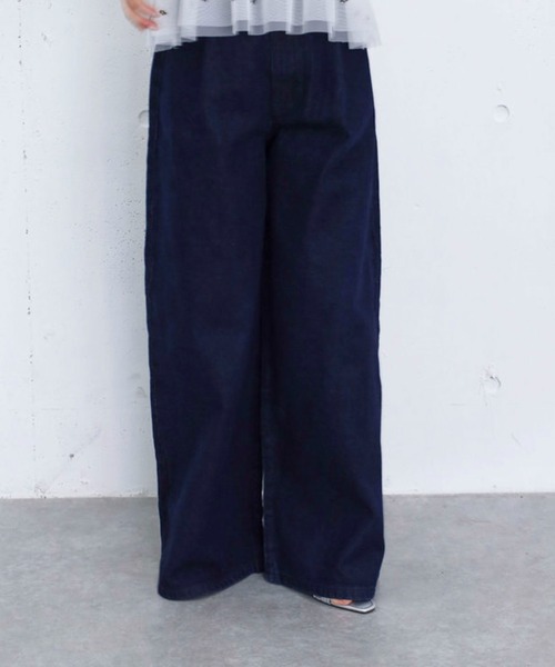 archives(アルシーヴ)の「バックレースアップタックワイドデニム(デニムパンツ・レディース・ネイビー/ブルー・MEDIUM/SMALL)」の13枚目の写真