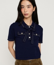 SLY | STICH COMPACT KNIT TOPS ステッチコンパクトニットトップス 春服 夏服(ニット/セーター)