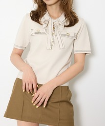 STICH COMPACT KNIT TOPS ステッチコンパクトニットトップス 春服 夏服
