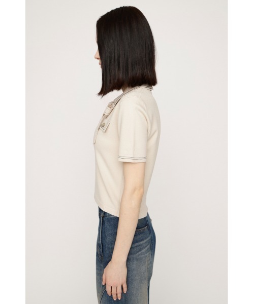 SLY(スライ)の「STICH COMPACT KNIT TOPS ステッチコンパクトニットトップス 春服 夏服(ニット/セーター・レディース・アイボリー/ブラック/ネイビー/杢グレー・FREE)」の10枚目の写真