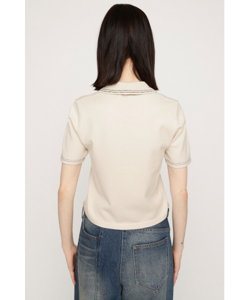 SLY(スライ)の「STICH COMPACT KNIT TOPS ステッチコンパクトニットトップス 春服 夏服(ニット/セーター・レディース・アイボリー/ブラック/ネイビー/杢グレー・FREE)」の11枚目の写真
