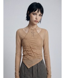 TAJEN:T（タジェント）の「【TAJEN:T】TULLE HALTERNECK TOPS/チュールホルターネックトップス（シャツ/ブラウス）」