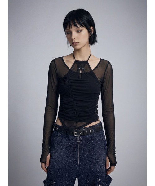 TAJEN:T】TULLE HALTERNECK TOPS/チュールホルターネックトップス