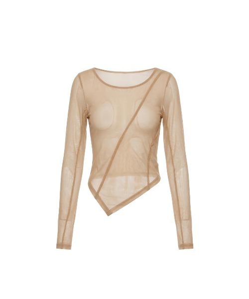 TAJEN:T（タジェント）の「【TAJEN:T】TULLE HALTERNECK TOPS/チュールホルターネックトップス（シャツ/ブラウス・レディース・ベージュ/ブラック/サックスブルー・1/2）」の12枚目の写真