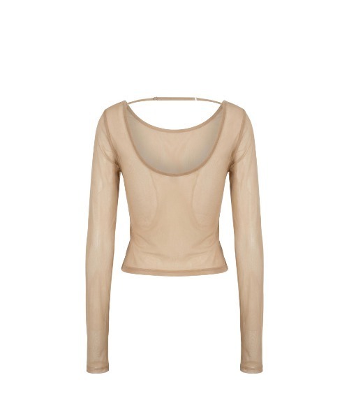 TAJEN:T（タジェント）の「【TAJEN:T】TULLE HALTERNECK TOPS/チュールホルターネックトップス（シャツ/ブラウス・レディース・ベージュ/ブラック/サックスブルー・1/2）」の13枚目の写真