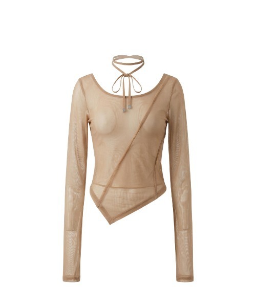 TAJEN:T（タジェント）の「【TAJEN:T】TULLE HALTERNECK TOPS/チュールホルターネックトップス（シャツ/ブラウス・レディース・ベージュ/ブラック/サックスブルー・1/2）」の15枚目の写真