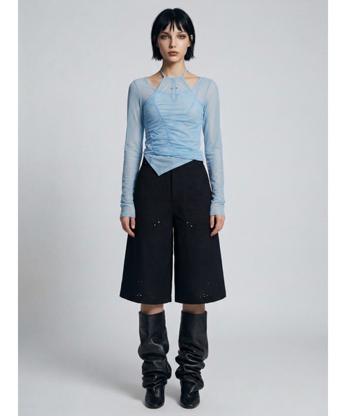 TAJEN:T（タジェント）の「【TAJEN:T】TULLE HALTERNECK TOPS/チュールホルターネックトップス（シャツ/ブラウス・レディース・ベージュ/ブラック/サックスブルー・1/2）」の19枚目の写真