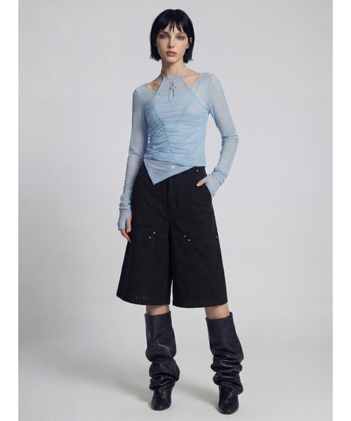 TAJEN:T（タジェント）の「【TAJEN:T】TULLE HALTERNECK TOPS/チュールホルターネックトップス（シャツ/ブラウス・レディース・ベージュ/ブラック/サックスブルー・1/2）」の20枚目の写真