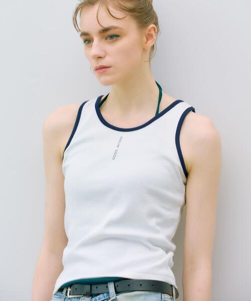 THE GOODLAND MARKET(ザグッドランドマーケット)の「ザ グッドランド マーケット GOOD FIT TANK(タンクトップ・レディース・ホワイト/ライトブルー/ブラック・FREE)」の2枚目の写真