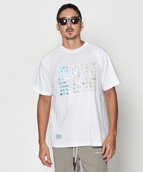 ACANTHUS(アカンサス)の「ACANTHUS:muta Foil Print Wave Logo T(Tシャツ/カットソー・メンズ・ネイビー/ブラック/ホワイト・L/M)」の14枚目の写真