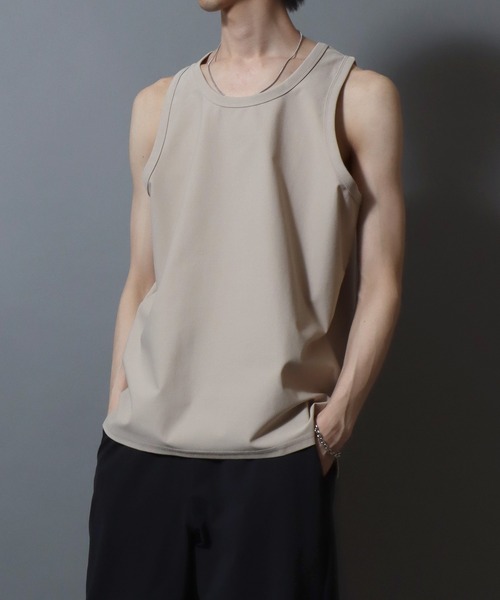 ANPAS(アンパス)の「Lightweight Waffle-Knit Tank Top / 軽量ワッフルタンクトップ メンズ インナー 無地 ノースリーブ(タンクトップ・メンズ・ホワイト/チャコールグレー/グレイッシュベージュ・L/M)」の15枚目の写真