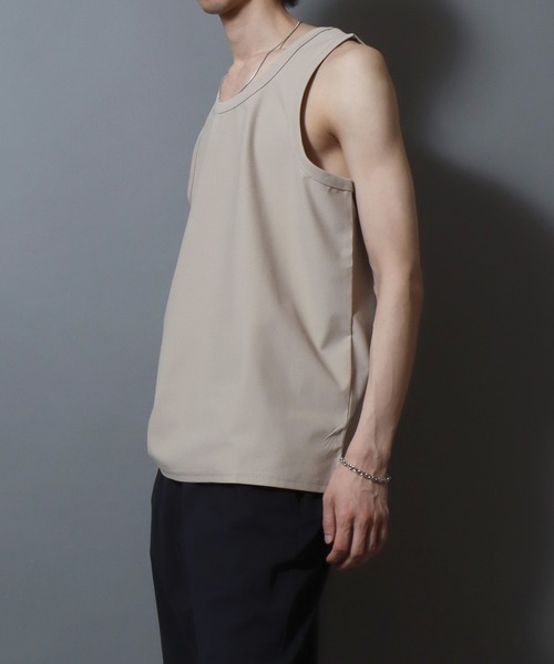 ANPAS(アンパス)の「Lightweight Waffle-Knit Tank Top / 軽量ワッフルタンクトップ メンズ インナー 無地 ノースリーブ(タンクトップ・メンズ・ホワイト/チャコールグレー/グレイッシュベージュ・L/M)」の16枚目の写真