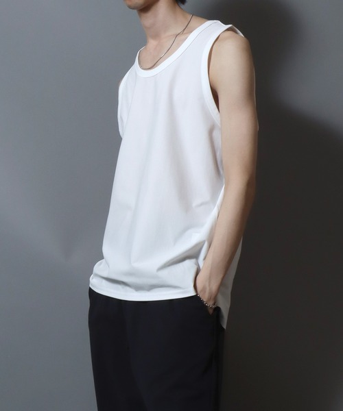 ANPAS(アンパス)の「Lightweight Waffle-Knit Tank Top / 軽量ワッフルタンクトップ メンズ インナー 無地 ノースリーブ(タンクトップ・メンズ・ホワイト/チャコールグレー/グレイッシュベージュ・L/M)」の8枚目の写真
