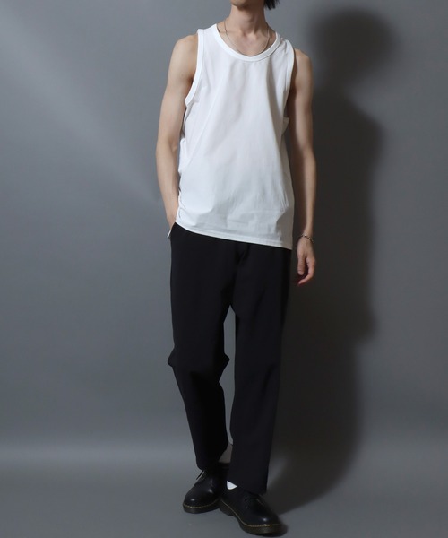 ANPAS(アンパス)の「Lightweight Waffle-Knit Tank Top / 軽量ワッフルタンクトップ メンズ インナー 無地 ノースリーブ(タンクトップ・メンズ・ホワイト/チャコールグレー/グレイッシュベージュ・L/M)」の10枚目の写真