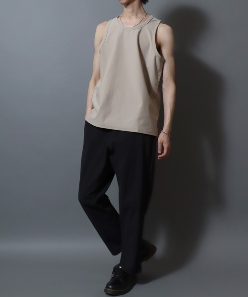ANPAS(アンパス)の「Lightweight Waffle-Knit Tank Top / 軽量ワッフルタンクトップ メンズ インナー 無地 ノースリーブ(タンクトップ・メンズ・ホワイト/チャコールグレー/グレイッシュベージュ・L/M)」の17枚目の写真