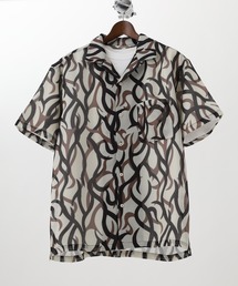BIG MIKE SS SHIRTS 総柄オープンカラーシャツ トライバルカモ/レオパード 半袖