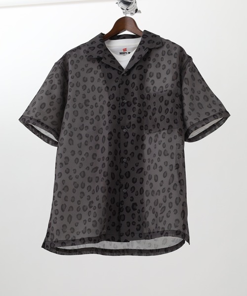 BIG MIKE SS SHIRTS 総柄オープンカラーシャツ トライバルカモ
