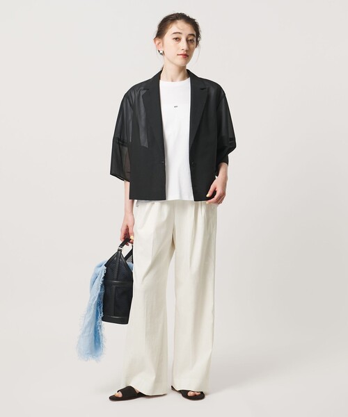 UNITED ARROWS(ユナイテッドアローズ)の「NALYA リラックス ワイドパンツ OFF WHITE ‐ウォッシャブル‐(スラックス・レディース・オフホワイト・36/38)」の3枚目の写真