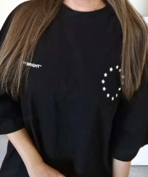 Dalfwin(ダールフィン)の「韓国ファッション BRIGHTスプレープリント半袖Tシャツ(Tシャツ/カットソー・レディース・ホワイト/ブラック・FREE)」の17枚目の写真