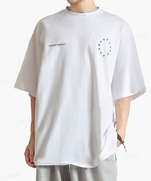 Dalfwin(ダールフィン)の「韓国ファッション BRIGHTスプレープリント半袖Tシャツ(Tシャツ/カットソー・レディース・ホワイト/ブラック・FREE)」の10枚目の写真