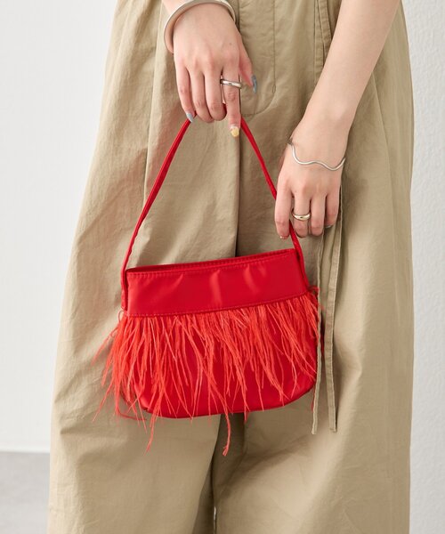 mystic（ミスティック）の「フェザーラインハンドルBAG（ハンドバッグ・レディース・ピンク/レッド/ブラック・ONE SIZE）」の6枚目の写真