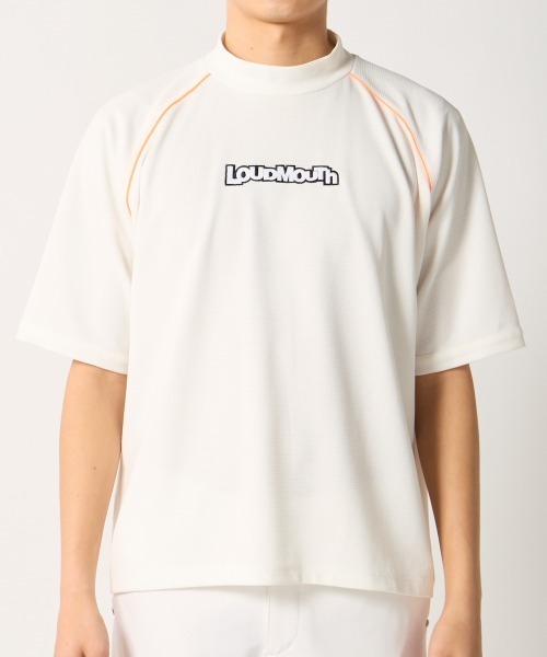 Loudmouth（ラウドマウス）の「【Loudmouth:ラウドマウス】ワッフルモックネックシャツ　ゴルフ（Tシャツ/カットソー・メンズ・ブラック/ホワイト・XX-LARGE/X-LARGE/LARGE/MEDIUM）」の4枚目の写真