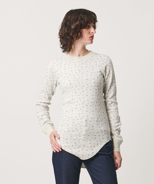 6（ロク）の「【別注】＜FAITH MILLS for 6＞THERMAL  PULLOVER TOP/トップス（Tシャツ/カットソー・レディース・コバルトブルー/ダークブラウン・FREE）」の3枚目の写真
