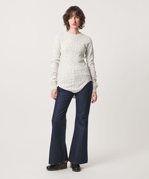 6（ロク）の「【別注】＜FAITH MILLS for 6＞THERMAL  PULLOVER TOP/トップス（Tシャツ/カットソー・レディース・コバルトブルー/ダークブラウン・FREE）」の4枚目の写真