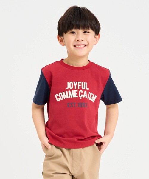 COMME CA ISM(コムサイズム)の「半袖プリントTシャツ(Tシャツ/カットソー・キッズ・ネイビー/レッド/キナリ・120cm/110cm/100cm/150cm/140cm/130cm)」の3枚目の写真