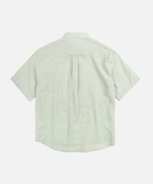 FRIZMWORKS(フリズムワークス)の「OG STRIPE SEERSUCKER HALF SHIRT _ GREEN(シャツ/ブラウス・メンズ・その他・SMALL/MEDIUM/LARGE/X-LARGE)」の2枚目の写真
