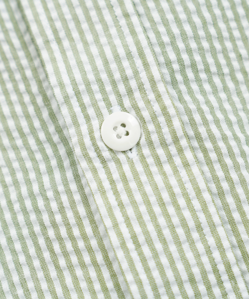 FRIZMWORKS(フリズムワークス)の「OG STRIPE SEERSUCKER HALF SHIRT _ GREEN(シャツ/ブラウス・メンズ・その他・SMALL/MEDIUM/LARGE/X-LARGE)」の5枚目の写真