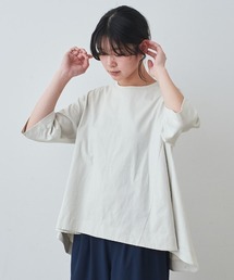 IEDIT | ＩＥＤＩＴ　汗じみ軽減加工　ヒラっとフレアーシルエットが華やか　六分袖カットソートップス(Tシャツ/カットソー)