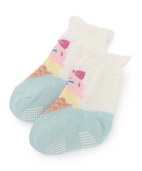 baby cheer(ベイビーチアー)の「アイスソックス(ソックス/靴下・キッズ・オフホワイト/ピンク・15-17cm/13-15cm/11-13cm/9-11cm)」の1枚目の写真