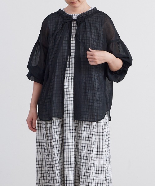 HEAVENLY / ヘブンリー 】 Frillneck 2way Sheer Blouse 2625102 DLI