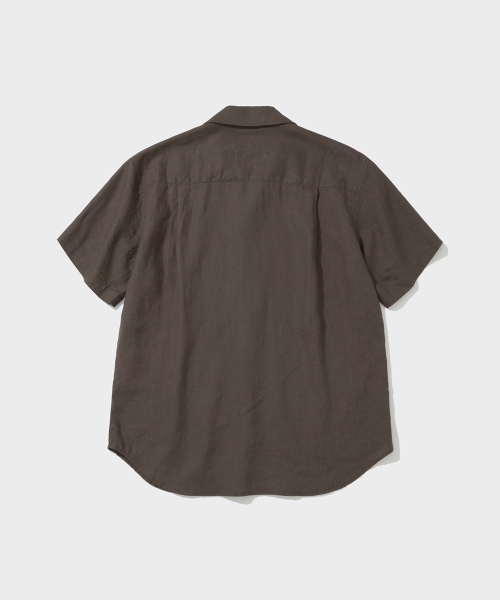 SHIRTER（シャーター）の「PURE LINEN SHORT SLEEVE SHIRT (BROWN)（シャツ/ブラウス・メンズ・その他・LARGE/SMALL/MEDIUM）」の2枚目の写真