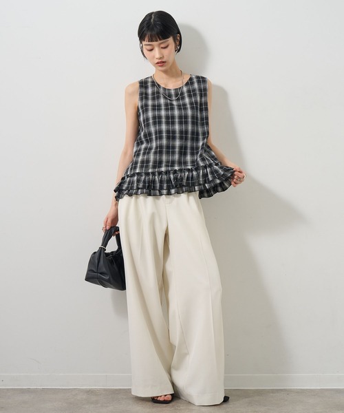 NOGLE(ノグル)の「【NOGLE/ノグル】チェックフリルトップス(その他トップス・レディース・ホワイト/ブラック/ブラウン・FREE)」の21枚目の写真