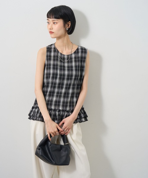 NOGLE(ノグル)の「【NOGLE/ノグル】チェックフリルトップス(その他トップス・レディース・ホワイト/ブラック/ブラウン・FREE)」の19枚目の写真