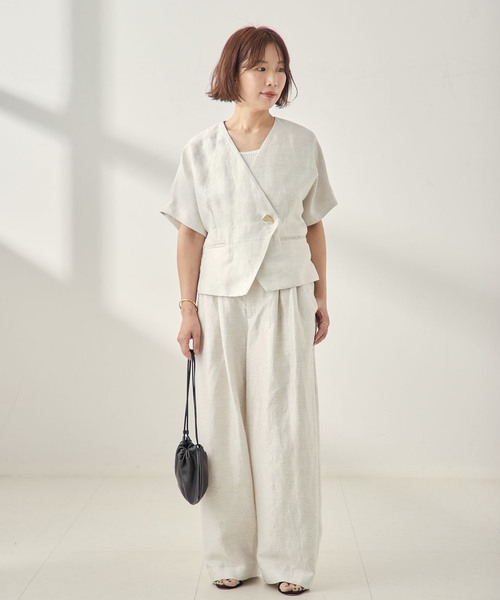 journal standard L'essage(ジャーナルスタンダードレサージュ)の「《セットアップ可》LINOワイドパンツ(スラックス・レディース・ブラック/アイボリー・36/38)」の19枚目の写真