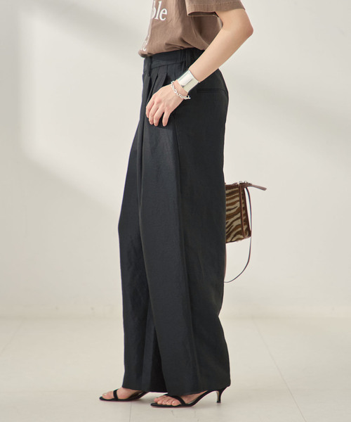 journal standard L'essage(ジャーナルスタンダードレサージュ)の「《セットアップ可》LINOワイドパンツ(スラックス・レディース・ブラック/アイボリー・36/38)」の21枚目の写真