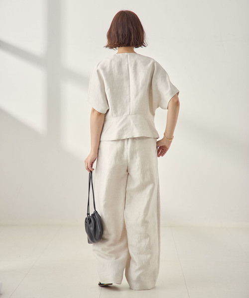 journal standard L'essage(ジャーナルスタンダードレサージュ)の「《セットアップ可》LINOワイドパンツ(スラックス・レディース・ブラック/アイボリー・36/38)」の5枚目の写真