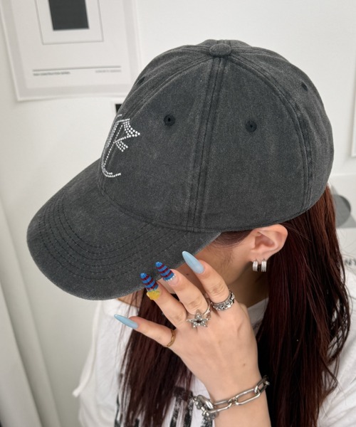 WEGO(ウィゴー)の「WEGO/ラインストーンロゴキャップ(キャップ・レディース・ブラック/その他1/ライトピンク/スミクロ・FREE)」の9枚目の写真