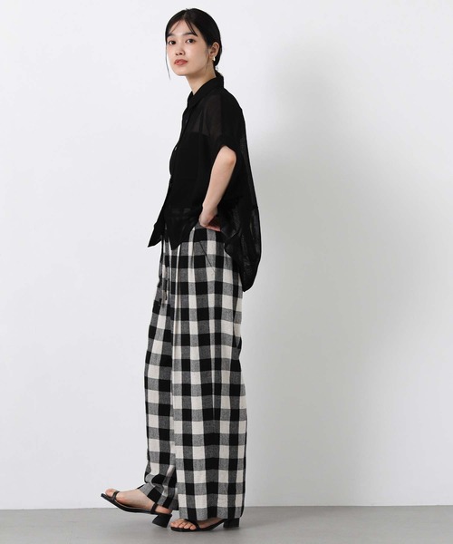 Gready Brilliant（グレディブリリアン）の「リネンブロックチェックワイド（その他パンツ・レディース・ブラック×ベージュ・38/36）」の19枚目の写真