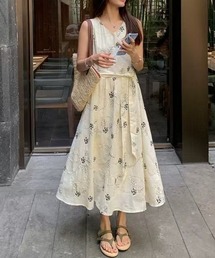 小花柄ティアードキャミワンピース