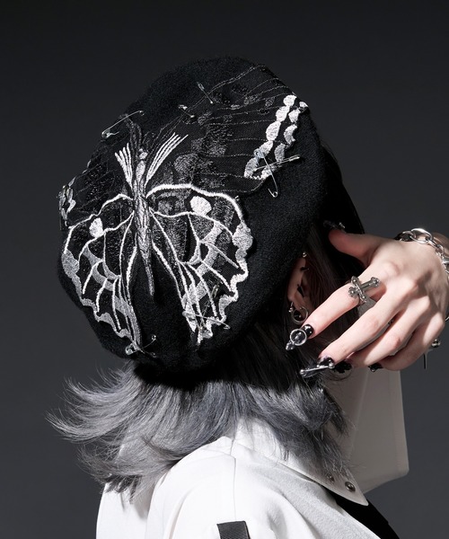 ❤タリ❤dop蝶々 ❦ベレー帽❦ Butterfly patch beret/バタフライパッチベレー帽（ハンチング/ベレー